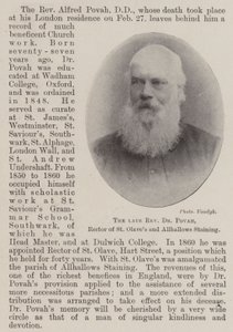 De overleden eerwaarde Dr Povah, rector van St Olaves en Allhallows Staining door English Photographer