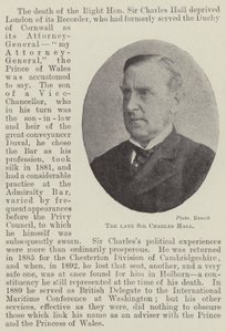 De overleden Sir Charles Hall door English Photographer