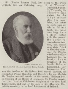 De overleden Sir Charles Lennox Peel, KCB door English Photographer