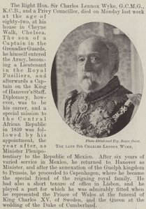 De overleden Sir Charles Lennox Wyke door English Photographer