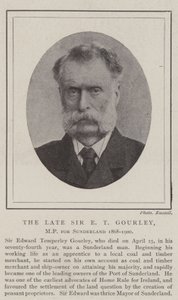De overleden Sir E T Gourley, MP voor Sunderland 1868-1900