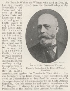 Wijlen Sir Francis de Winton, voormalig Controller van het Huis van de Prins van Wales door English Photographer
