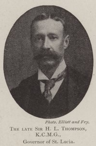 De overleden Sir H L Thompson, KCMG, gouverneur van St Lucia door English Photographer