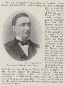 De wijlen Sir Henry Peek, Baronet door English Photographer