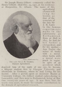 De overleden Sir J H Gilbert, eminente landbouwer door English Photographer