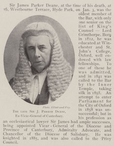 De overleden Sir J Parker Deane, ex-vicaris-generaal van Canterbury door English Photographer