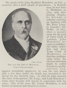 De overleden Sir John B Monckton, stadssecretaris van Londen door English Photographer