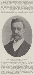 De wijlen Sir Richard Temple, ex-gouverneur van Bombay door English Photographer