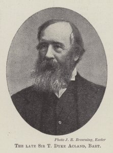 De overleden Sir T Dyke Acland, baronet door English Photographer