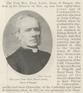De overleden Zeer Eerwaarde Evan Lewis, decaan van Bangor door English Photographer