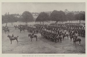 Troepen voor de Kaap, de 6e Dragoon Guards (Carabiniers) in review order door English Photographer