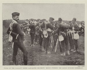 Typen van het Dappere North Lancaster Regiment, dat de Kopje buiten Kimberley bestormde door English Photographer