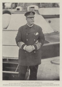 Vice-admiraal Sir Henry Frederick Stephenson, KCB, de marineofficier die in geval van oorlog een zeer prominente rol zou spelen in onze nationale verdediging
