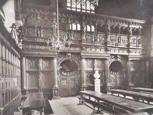 Uitzicht op interieur van Middle Temple Hall, Londen, 1885 door English Photographer