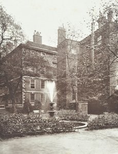 Uitzicht op waterfontein bij Middle Temple Fountain Court, Londen, 1884