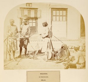 Wevers, Hindoes, Delhi, uit The People of India, door J. Forbes Watson, uitgegeven 1868 door English Photographer