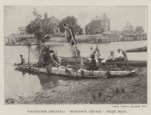 Weybridge Regatta, Robinson Crusoe Prijsboot door English Photographer