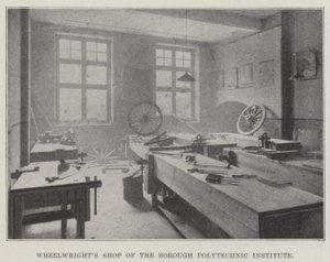Wielmakerswerkplaats van het Borough Polytechnic Institute
