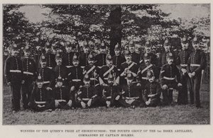 Winnaars van de Queens Prize in Shoeburyness, de vierde groep van de 1e Essex Artillery, onder bevel van kapitein Holmes
