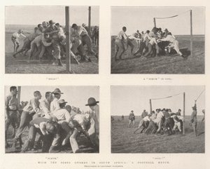 Met de Scots Guards in Zuid-Afrika, een Voetbalwedstrijd