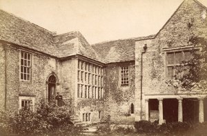 Wraxhall Manor, nabij Trowbridge, Wilts (zwart-wit foto)