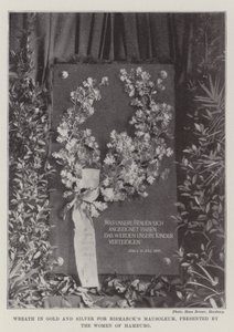 Krans in Goud en Zilver voor Bismarcks Mausoleum, aangeboden door Vrouwen van Hamburg