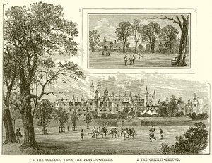 1. Het College, vanaf de Speelvelden. 2. Het Cricketveld