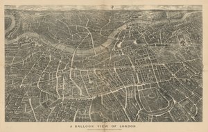 Een ballonzicht op Londen (gezien vanuit het noorden) door English School