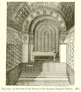 Een slaapkamer in de harem in Dur-Sarginu (Sargons paleis) door English School