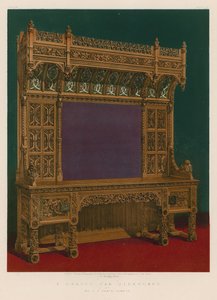 Een gesneden eiken dressoir door de heer J G Crace, Londen door English School