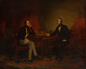 Een Gespreksonderwerp, ca. 1840