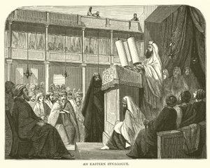 Een Oosterse Synagoge (gravure) door English School