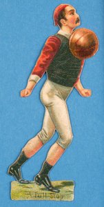Een punt, uitsnede van een voetballer, 1880s-90s