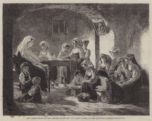 Een Meisjesschool in de Abruzzen (gravure) door English School