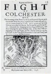 Een grote en bloedige strijd bij Colchester, gedrukt in 1648