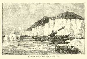 Een Groenlandse kajak of mannenboot