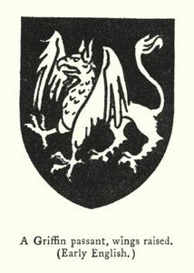 Een Griffioen passant, vleugels opgeheven, Vroeg Engels door English School