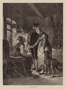 Een gelukkig paar (gravure) door English School