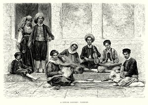 Een joods concert: Tlemcen (gravure) door English School