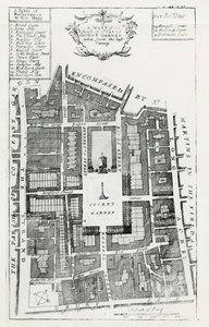 Een kaart van de parochie van St Pauls Covent Garden genomen van de laatste enquête