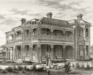 Een buitenhuis in Melbourne, ca.1880, uit 