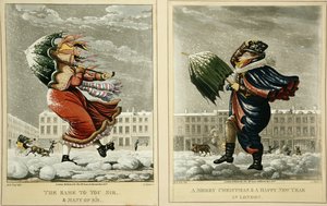 Een vrolijk kerstfeest en een gelukkig nieuwjaar in Londen: En hetzelfde voor u, meneer, en vele van hen, gegraveerd door G. Hunt, 1827