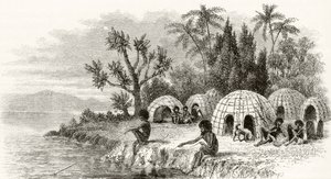 Een inheems kamp in Queensland, c.1880, uit 