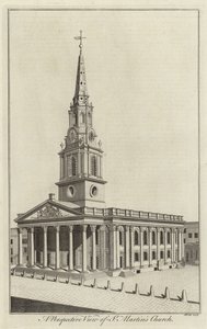Een perspectief van St Martins Church, Londen