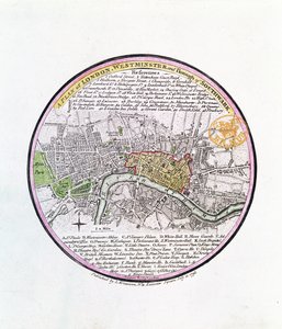 Een plan van Londen, Westminster en Borough of Southwark