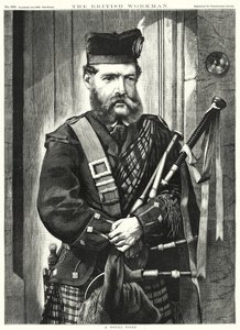 Een koninklijke pijper (gravure) door English School