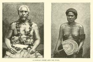 Een Samoaans Hoofdman en zijn vrouw