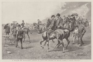 Een Schets op Newmarket Heath in Juli, de Prins van Wales Neemt een Korte Vakantie door English School
