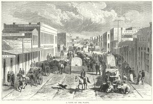 Een stad op de vlakte (gravure)
