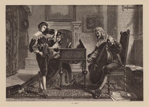 "Een trio" (gravure) door English School